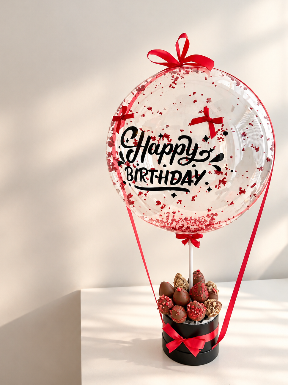 Birthday Balloon & Chocolate Strawberry Gift Box