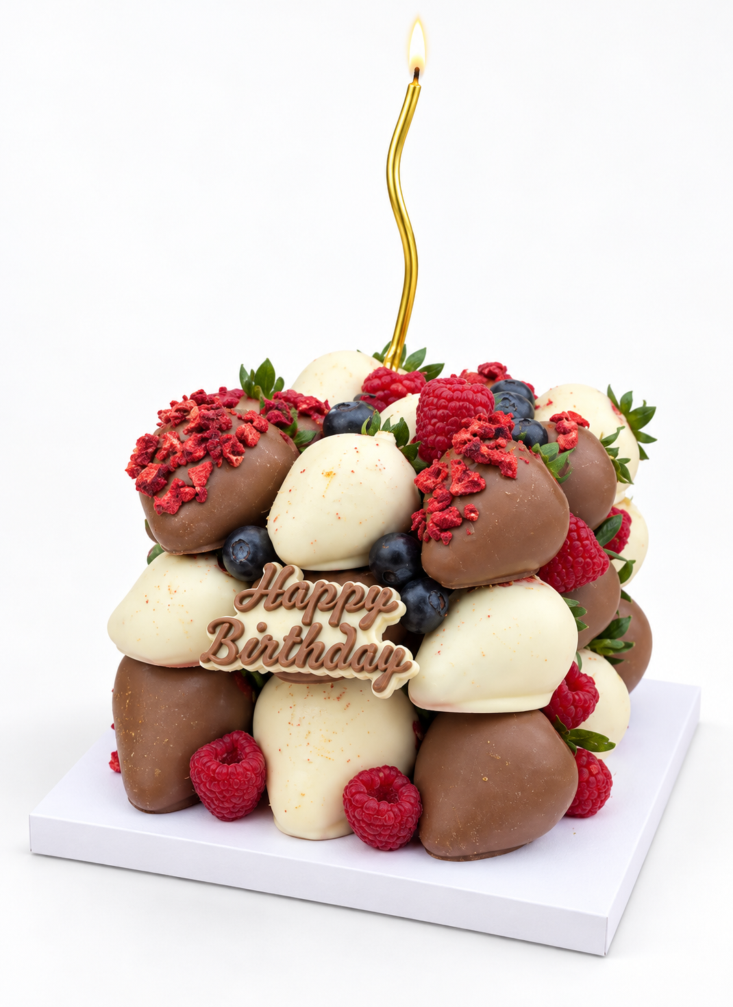 Chocolate Berry Birthday Cube – 27 Chocolate-Covered Strawberries