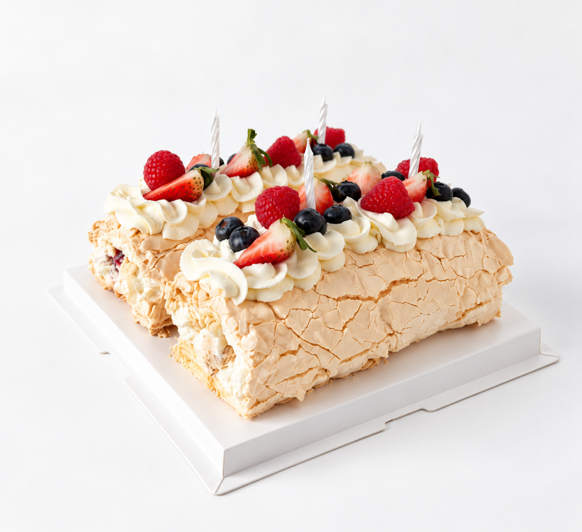 Meringue Roulade cake