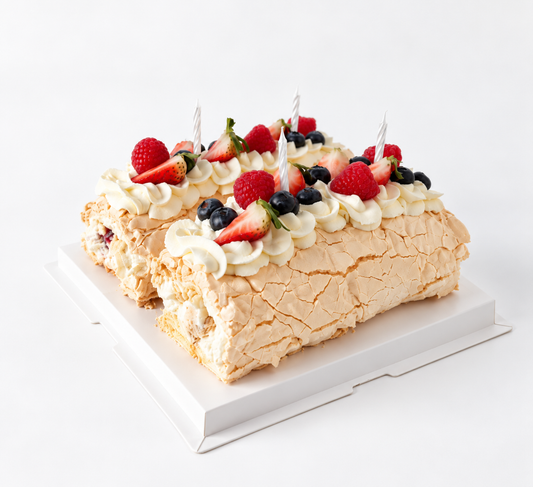 Meringue Roulade cake