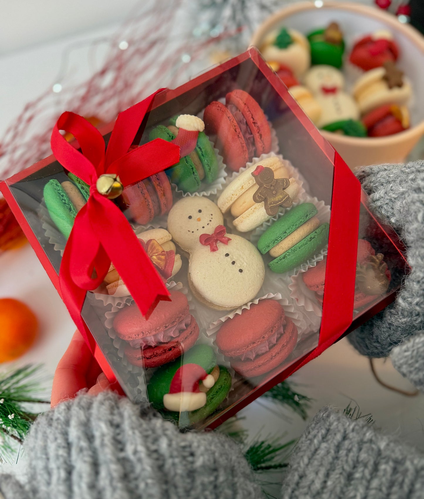 *Christmas Macaron Gift Box – 12 Premium Holiday Macarons