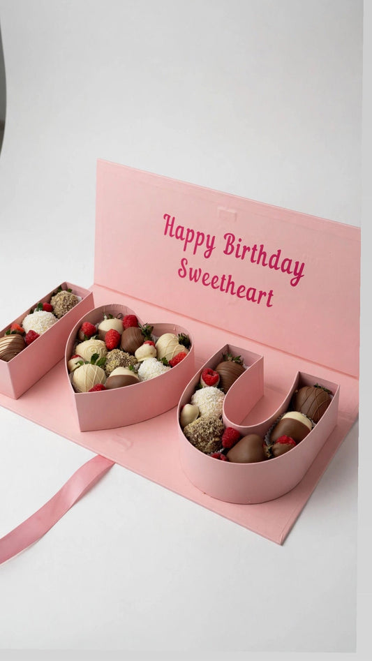 Happy birthday I❤️U box Chocolate-Covered Strawberries