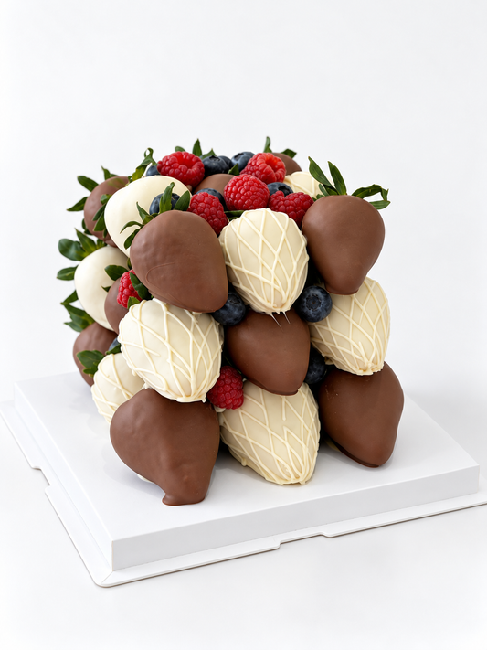 Berry Birthday Cube – 27 Chocolate-Covered Strawberries