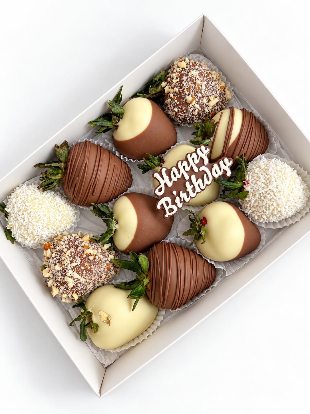 Birthday Chocolate Dipped Strawberries Dozen